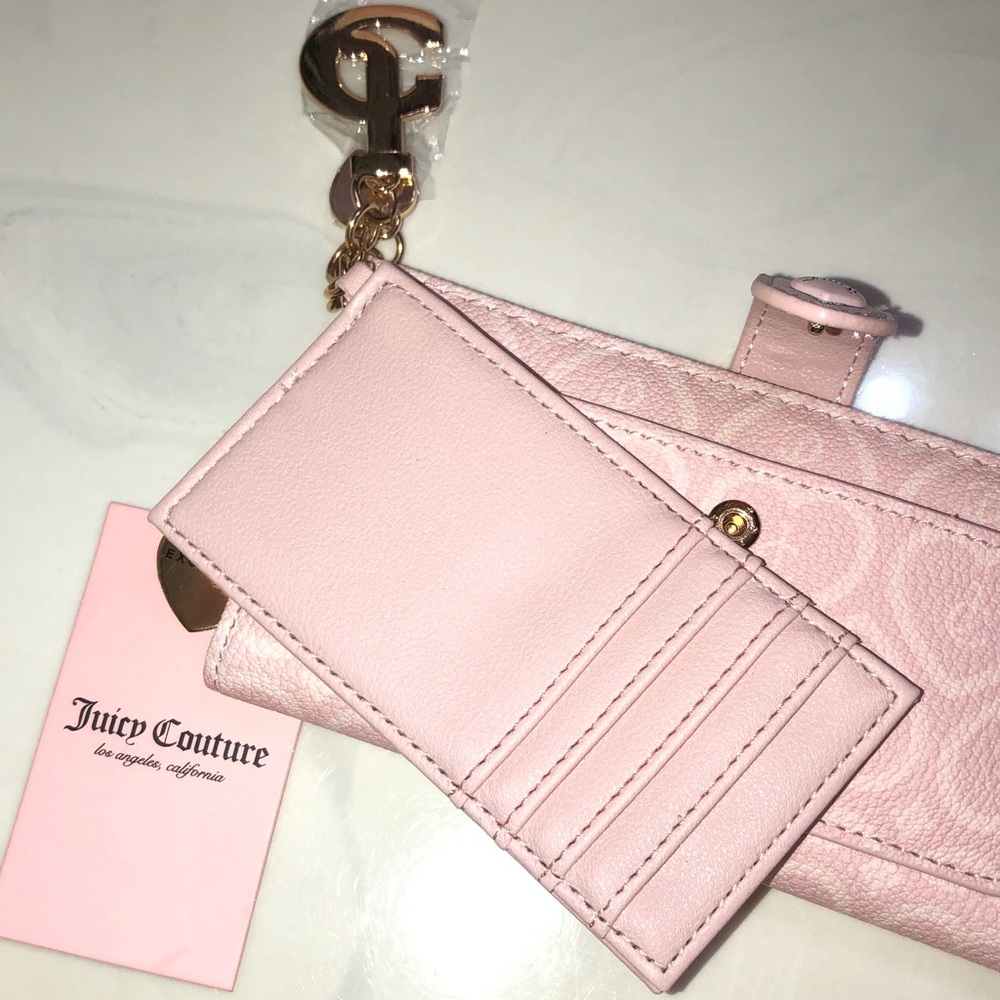 Juicy Couture Pink Clay The Bubble Pop Large Bifold + Pullout Card Case NWT - Picture 8 of 16